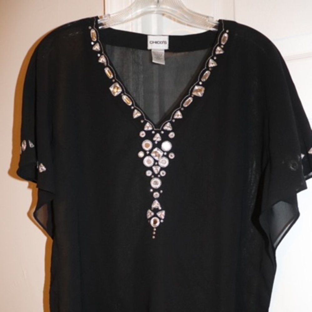 Chico's Black Sheer Blouse
